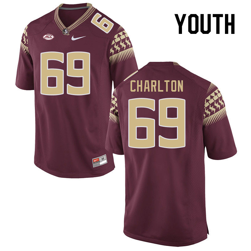 Youth #69 Kanaya Charlton Florida State Seminoles College Football Jerseys Stitched-Garnet